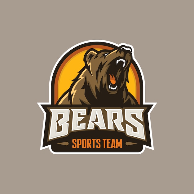 Premium Vector | Modern professional grizzly bear logo for a sport team