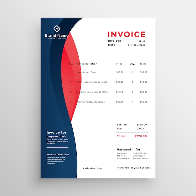 professional invoices template