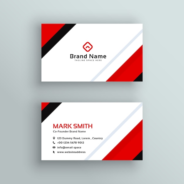 Modern professional red business card\
design