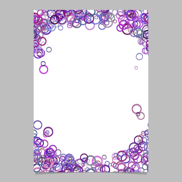 Free Vector Modern Random Circle Pattern Page Background Template Vector Blank Brochure Frame Graphic Design With Purple Rings