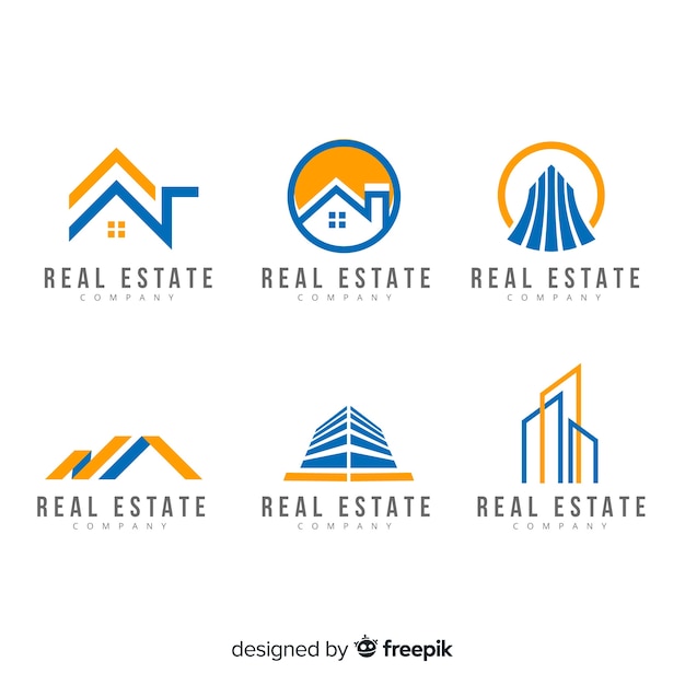 Download Free Freepik Modern Real Estate Logo Collectio Vector For Free Use our free logo maker to create a logo and build your brand. Put your logo on business cards, promotional products, or your website for brand visibility.