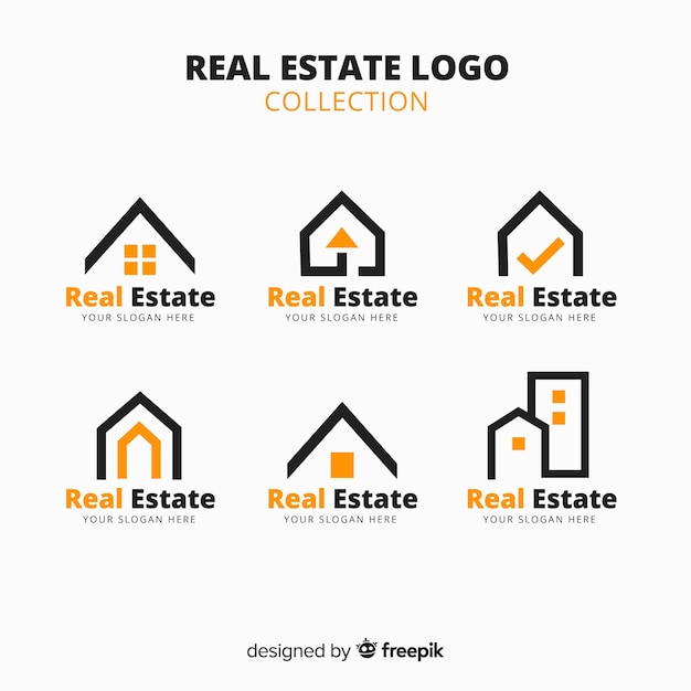 Download Free Freepik Modern Real Estate Logo Collectio Vector For Free Use our free logo maker to create a logo and build your brand. Put your logo on business cards, promotional products, or your website for brand visibility.
