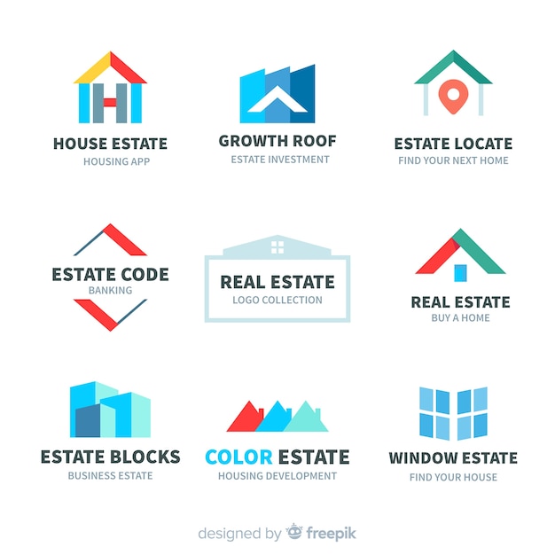 Download Free Modern Real Estate Logo Collectio Free Vector Use our free logo maker to create a logo and build your brand. Put your logo on business cards, promotional products, or your website for brand visibility.