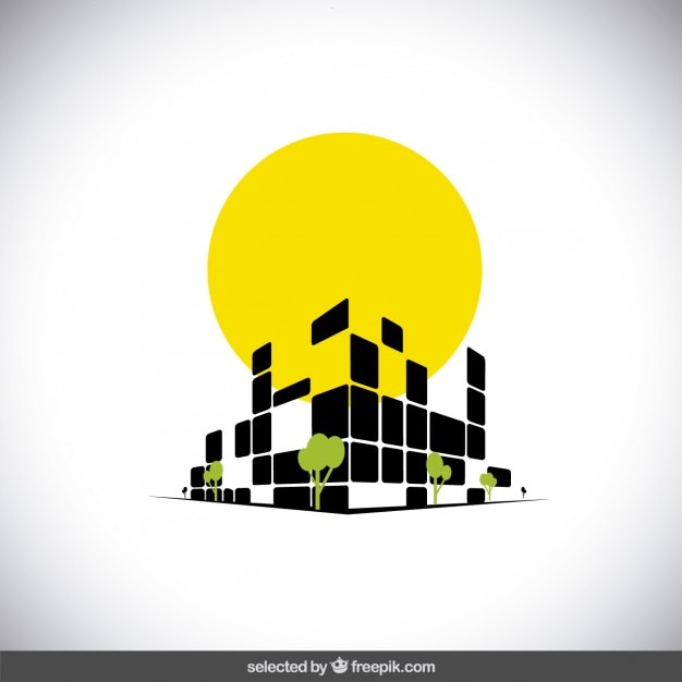 Free Vector Modern Real Estate Logo,Earthquake Building Design
