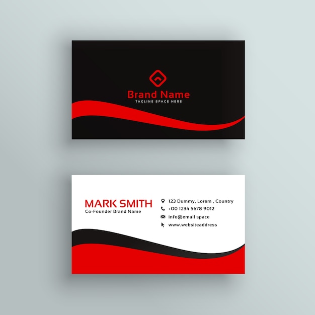Modern red and black business card\
design
