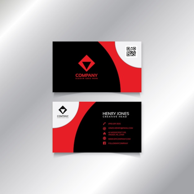 Download Free Modern Red Black And White Business Card Premium Vector Use our free logo maker to create a logo and build your brand. Put your logo on business cards, promotional products, or your website for brand visibility.
