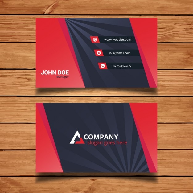 Free Vector | Modern red business card template