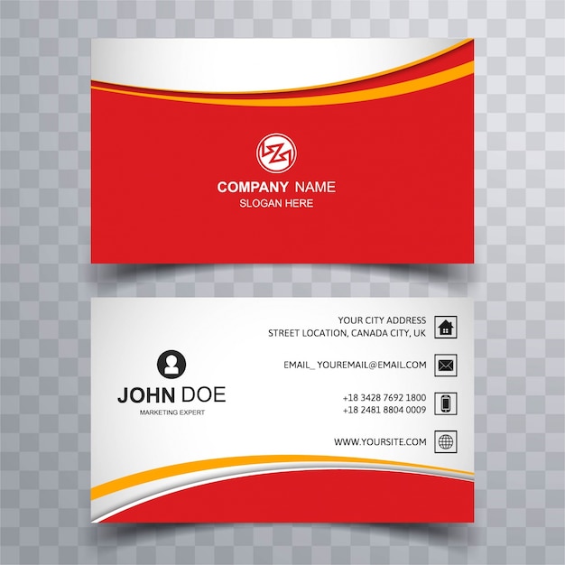 Modern red business card