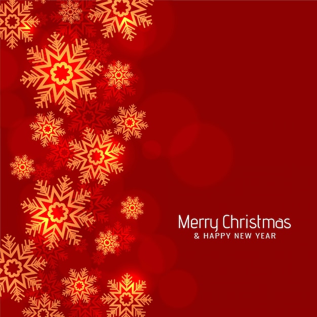 Download Modern red color merry christmas snowflakes background ...