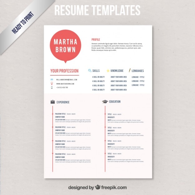 resume modern template free