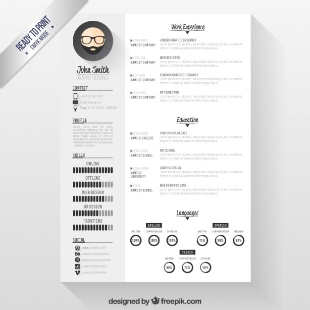 Modern Resume Template Vector Free Download