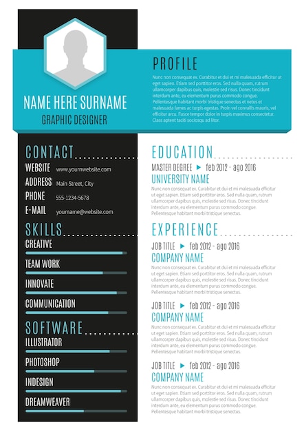 modern resume template vector free download