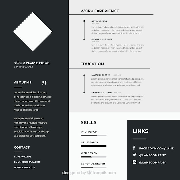 free modern template for resume