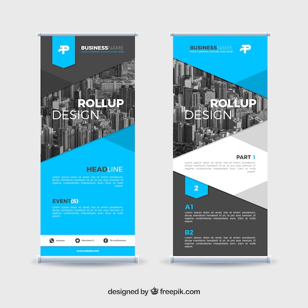 Premium Vector Modern Roll Up Design For New Companies