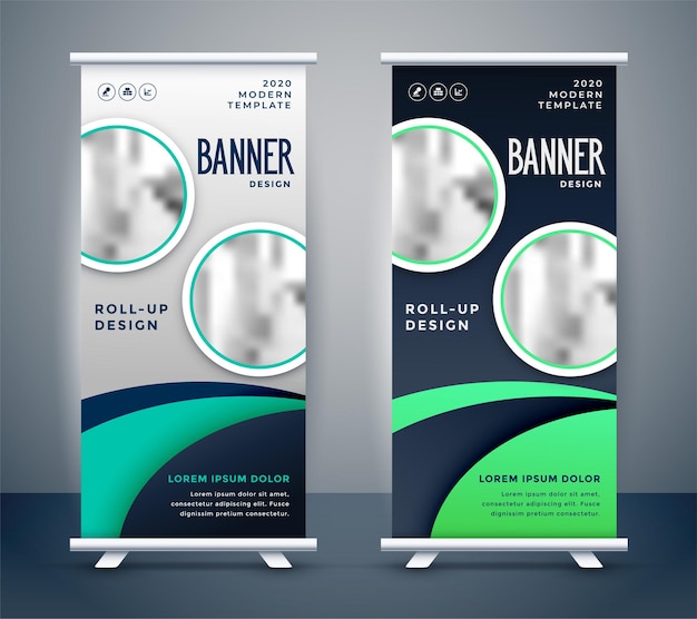 Free Vector | Modern roll up standee banner design