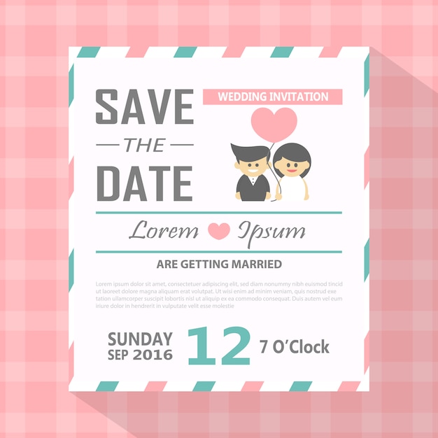 Modern Save The Date Invitation Card Vector Free Download