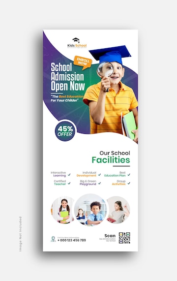 Premium Vector | Modern school admission xbanner banner design