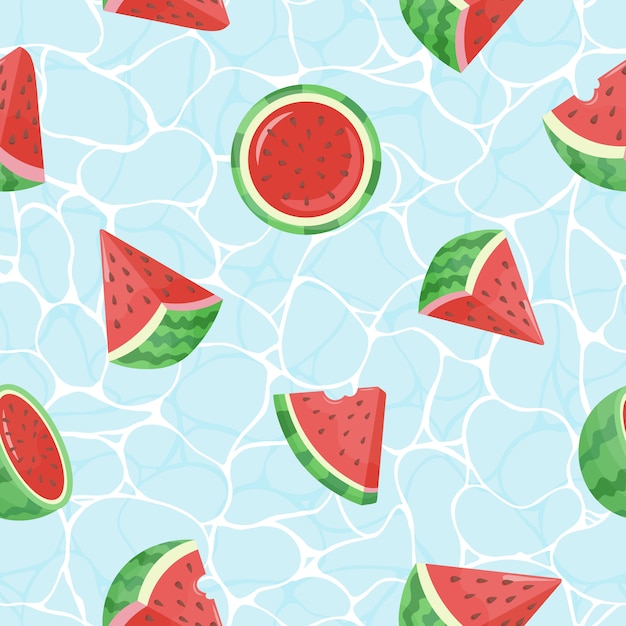Download Modern seamless pattern with watermelon, slices and seeds ...