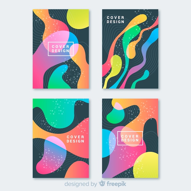 Free Vector | Modern set of abstract cover templates