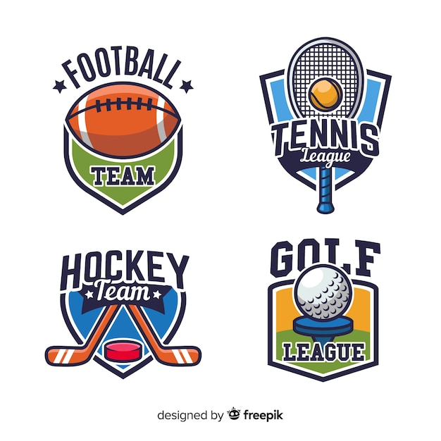 Free Vector | Modern set of abstract sports logos