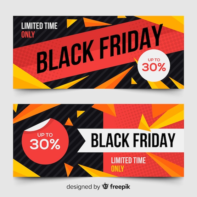 Free Vector | Modern set of black friday banners with flat design