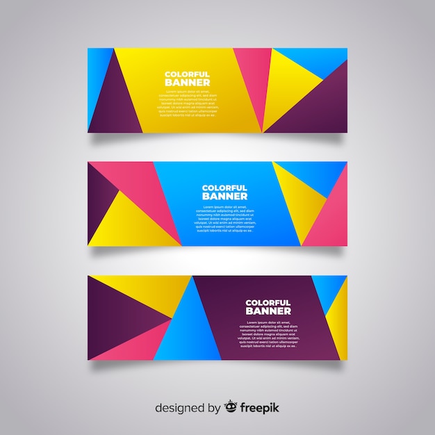 Free Vector | Modern set of colorful abstract banners