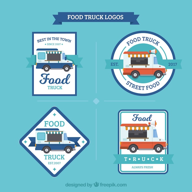 Download Free Download This Free Vector Modern Set Of Food Truck Logos Use our free logo maker to create a logo and build your brand. Put your logo on business cards, promotional products, or your website for brand visibility.