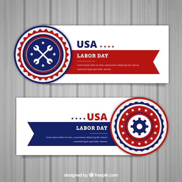 Modern set of banners for labor day