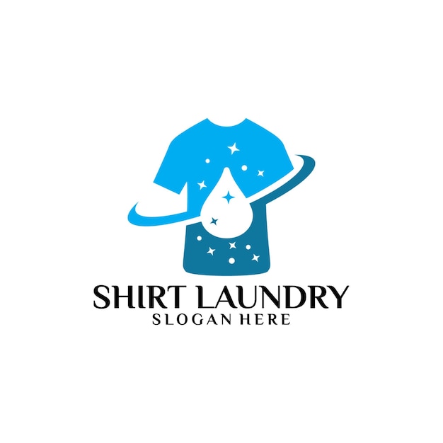 Premium Vector | Modern shirt laundry logo template vector illustration
