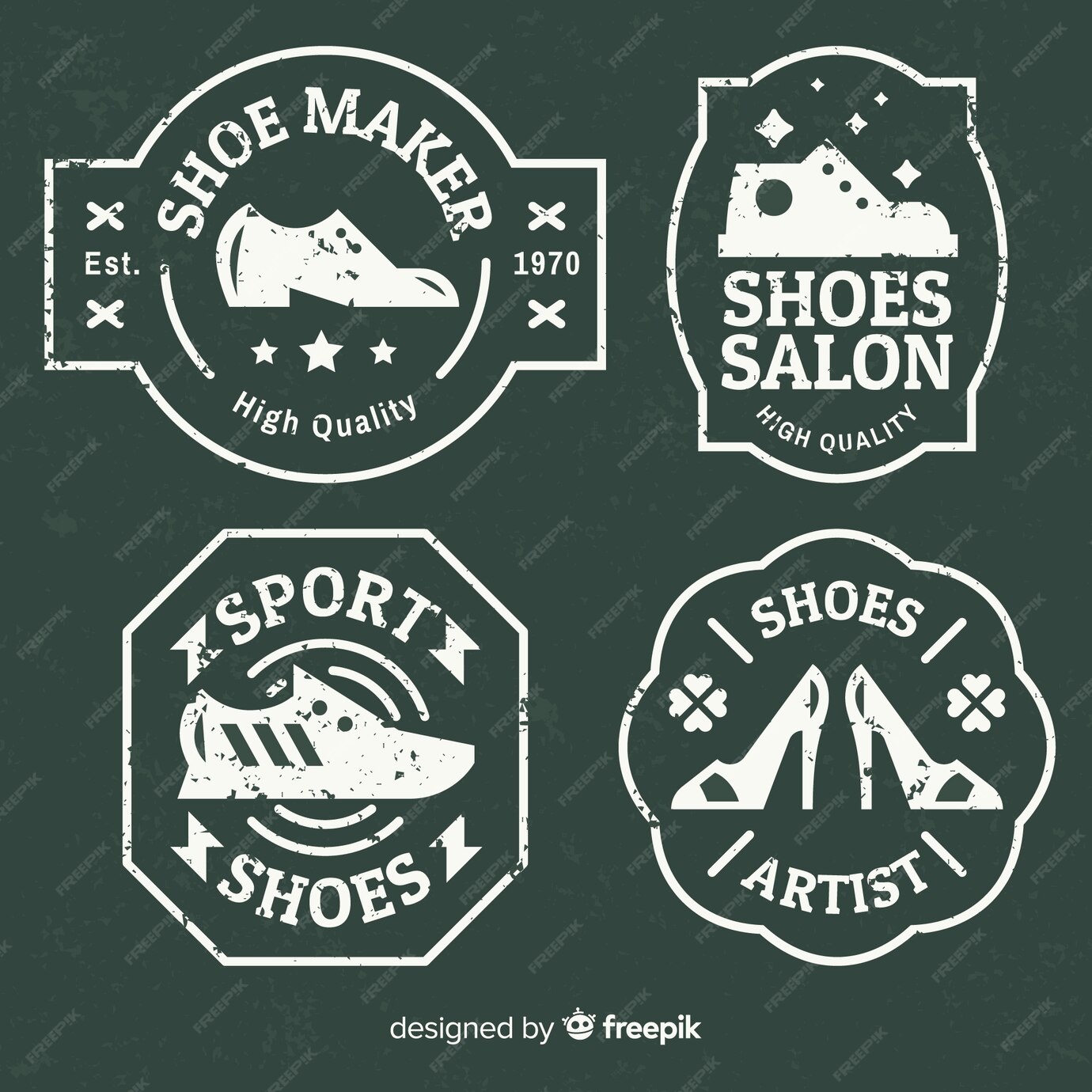 Free Vector | Modern shoes logo template collection