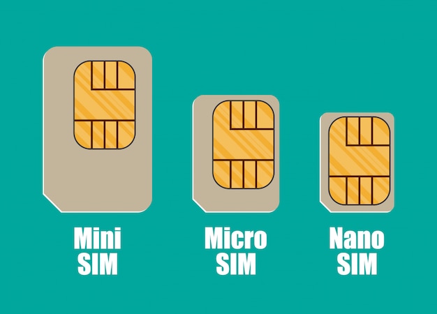 Premium Vector | Modern sim card sizes, mini, micro, nano