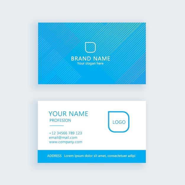 Modern simple business card set, template or visiting card Premium Vector