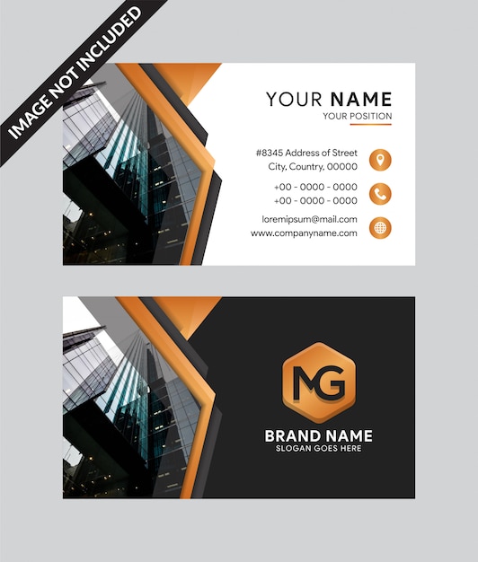 Premium Vector Modern Simple Luxury Standard Business Card Design With Space For Photo The Combination White Brown And Black Colors Of Identity Card