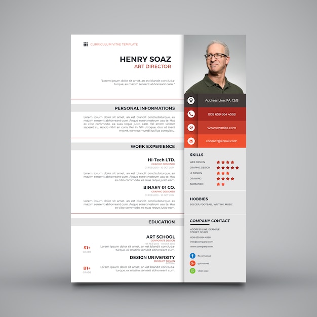 Modern Simple Template For Curriculum Vector Free Download