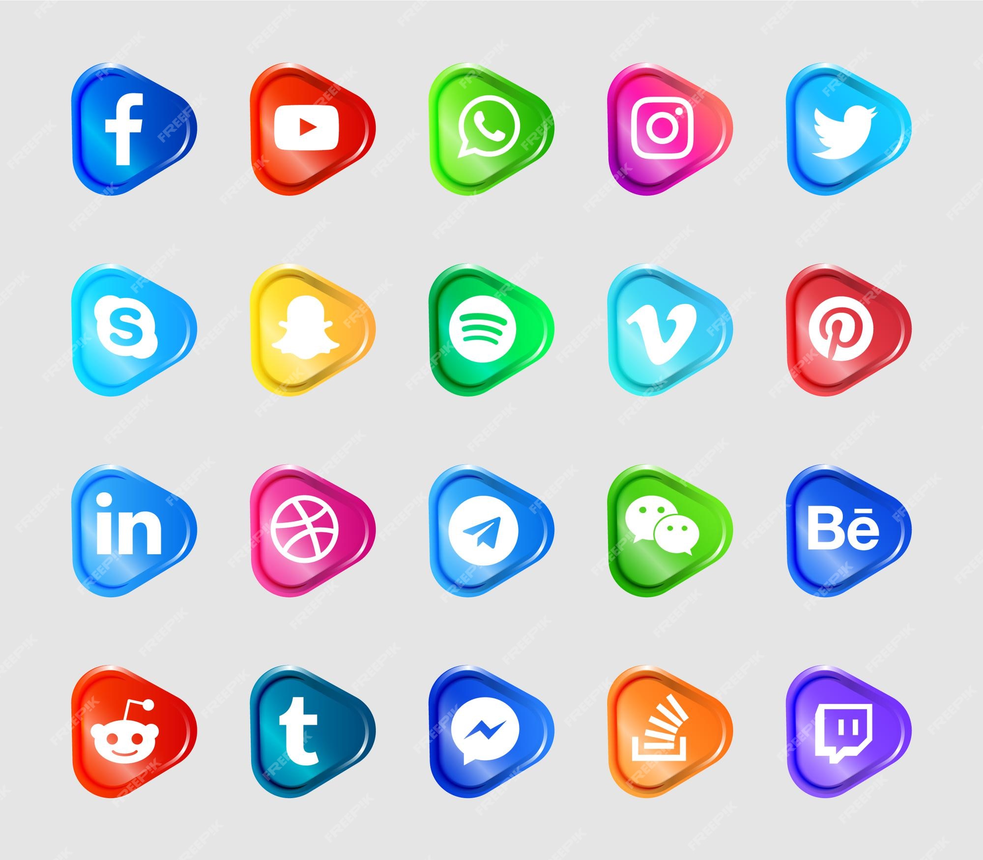 Premium Vector | Modern social media logos and icons set