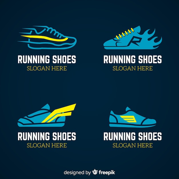 Modern sport shoes logo template collection | Free Vector