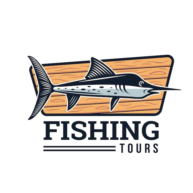 Download Modern Summer Fishing Logo Badge Illustration Vector ...