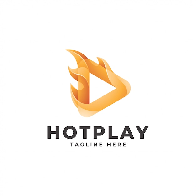 Download Free Modern Triangle Play Button And Fire Flame Logo Premium Vector Use our free logo maker to create a logo and build your brand. Put your logo on business cards, promotional products, or your website for brand visibility.