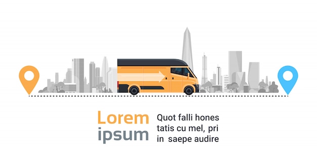 Download Free Modern Truck Car Over Silhouette City On Route Location Pointers Shipping Transportation Service Concept Premium Vector Use our free logo maker to create a logo and build your brand. Put your logo on business cards, promotional products, or your website for brand visibility.