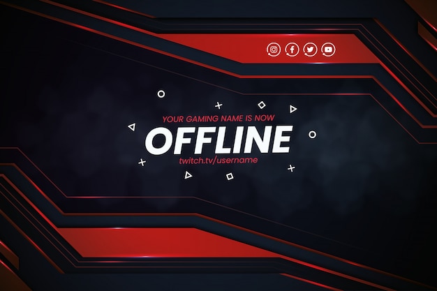 Modern twitch banner template | Free Vector