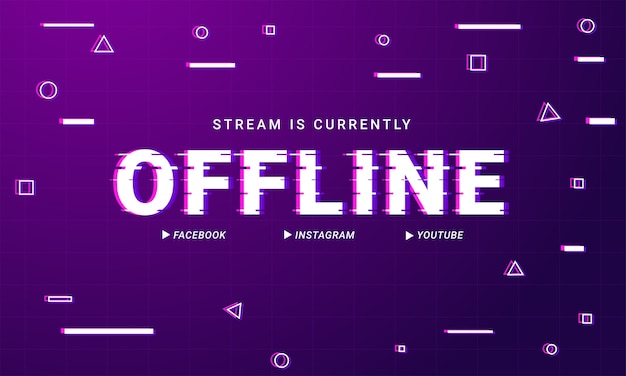 Premium Vector | Modern twitch offline background design template