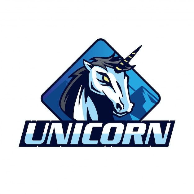 Premium Vector | Modern unicorn sports team logo badge illustration