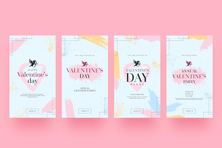 free-vector-modern-valentine-s-day-stories-set