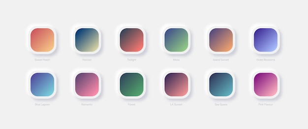 Premium Vector | Modern Vivid Color Different Bright Gradients Set For ...