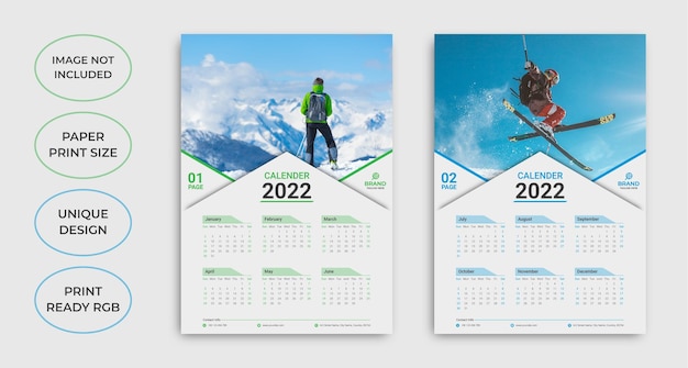 Premium Vector Modern wall calendar template design
