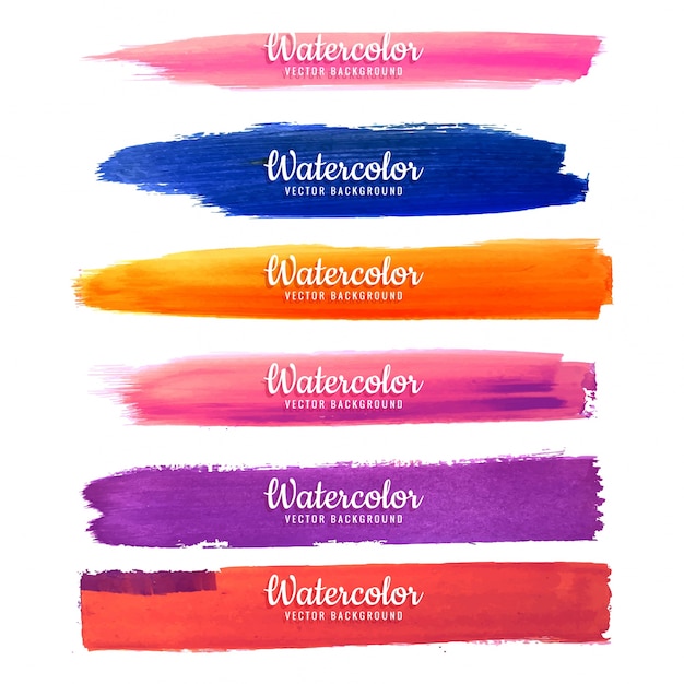 Download Modern watercolor strokes set | Premium Vector