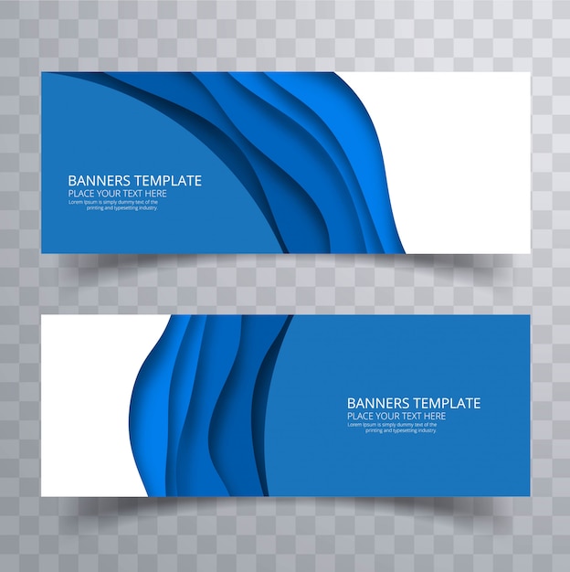 Download Modern wave header set design template | Free Vector