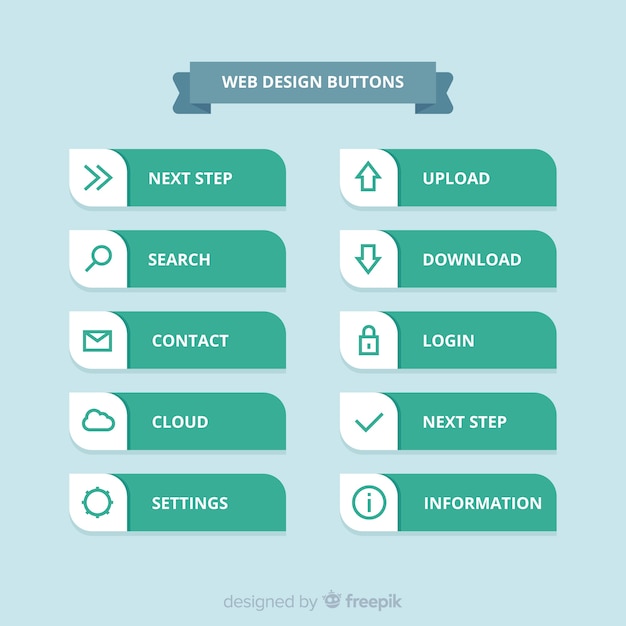 Download Free Vector | Modern web design button collection with ...