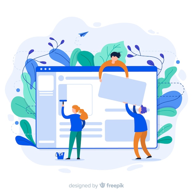 Free Vector Modern Web Design Concept With Flat Style