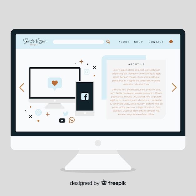 Modern web design concept with flat style Free Vector